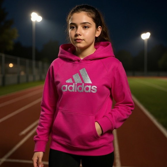 Adidas Sweatshirt Simmer Logo - Girls XL (16) - Picture 1 of 16